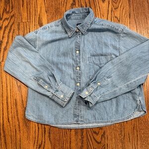 Gap Women's Denim Croppish Button Up Sz M